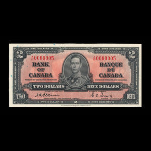 Canada, Bank of Canada, 2 dollars : January 2, 1937