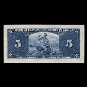 Canada, Bank of Canada, 5 dollars : January 2, 1937