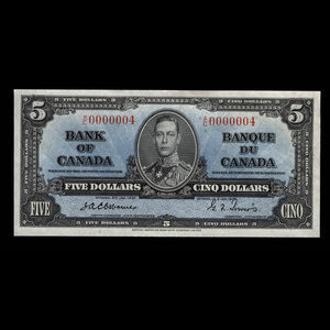 Canada, Bank of Canada, 5 dollars : January 2, 1937