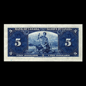 Canada, Bank of Canada, 5 dollars : January 2, 1937