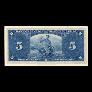 Canada, Bank of Canada, 5 dollars : January 2, 1937