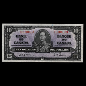 Canada, Bank of Canada, 10 dollars : January 2, 1937