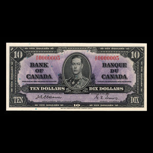 Canada, Bank of Canada, 10 dollars : January 2, 1937