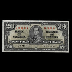 Canada, Bank of Canada, 20 dollars : January 2, 1937