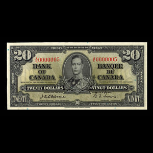 Canada, Bank of Canada, 20 dollars : January 2, 1937