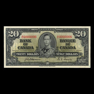 Canada, Bank of Canada, 20 dollars : January 2, 1937