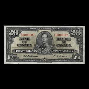 Canada, Bank of Canada, 20 dollars : January 2, 1937