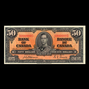 Canada, Bank of Canada, 50 dollars : January 2, 1937