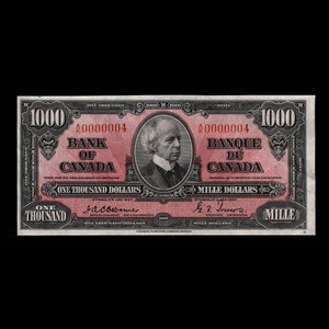 Canada, Bank of Canada, 1,000 dollars : January 2, 1937