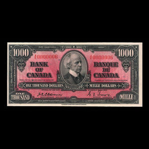 Canada, Bank of Canada, 1,000 dollars : January 2, 1937