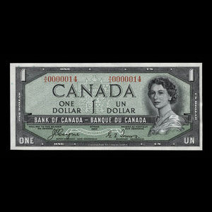 Canada, Bank of Canada, 1 dollar : 1954