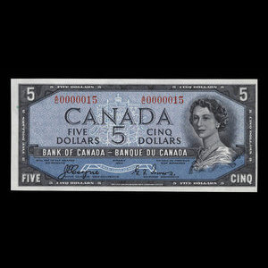 Canada, Bank of Canada, 5 dollars : 1954