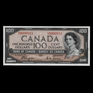 Canada, Bank of Canada, 100 dollars : 1954