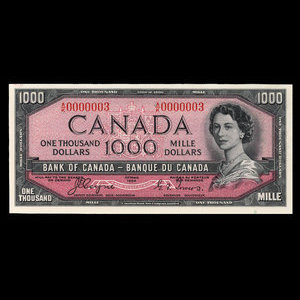 Canada, Bank of Canada, 1,000 dollars : 1954