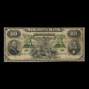 Canada, Molsons Bank, 10 dollars : June 1, 1880