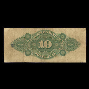 Canada, Molsons Bank, 10 dollars : June 1, 1880