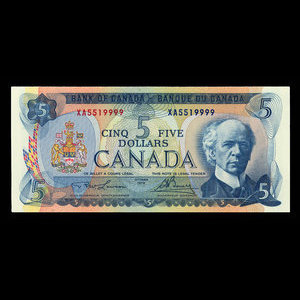 Canada, Bank of Canada, 5 dollars : 1972