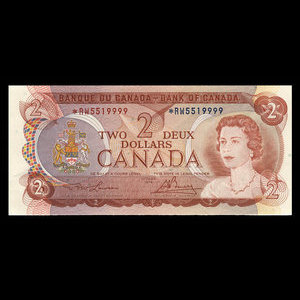 Canada, Bank of Canada, 2 dollars : 1974