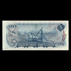 Canada, Bank of Canada, 5 dollars : 1972