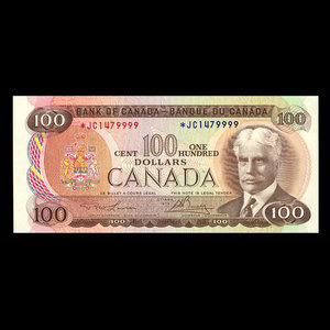 Canada, Bank of Canada, 100 dollars : 1975