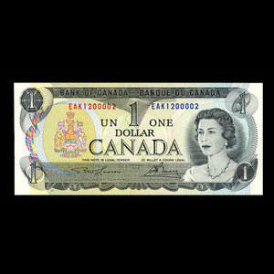 Canada, Bank of Canada, 1 dollar : 1973