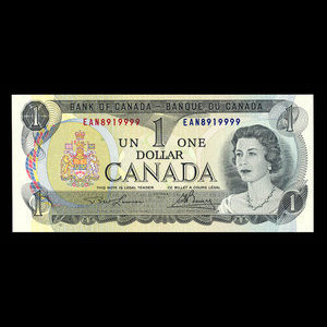 Canada, Bank of Canada, 1 dollar : 1973