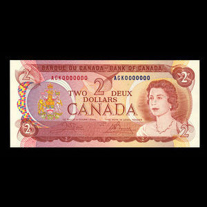 Canada, Bank of Canada, 2 dollars : 1974