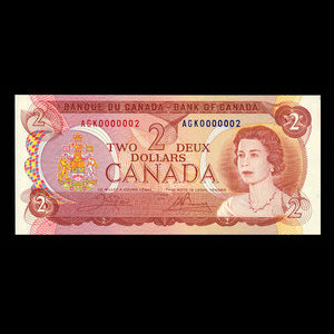 Canada, Bank of Canada, 2 dollars : 1974