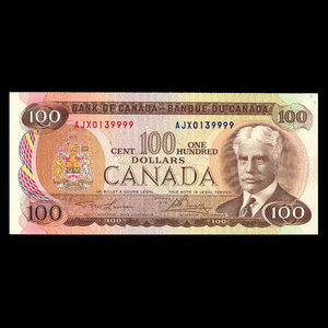 Canada, Bank of Canada, 100 dollars : 1975