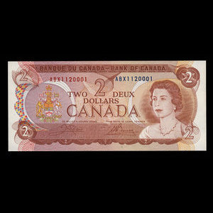 Canada, Bank of Canada, 2 dollars : 1974