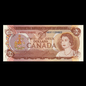 Canada, Bank of Canada, 2 dollars : 1974