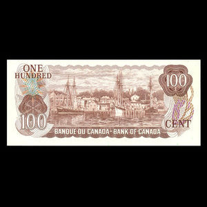 Canada, Bank of Canada, 100 dollars : 1975