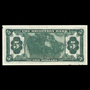 Canada, Dominion Bank, 5 dollars : February 1, 1931