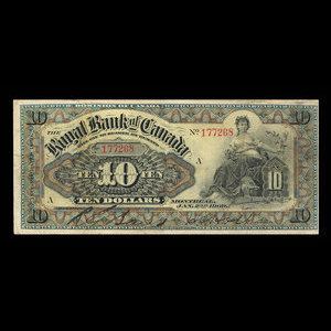 Canada, Royal Bank of Canada, 10 dollars : January 2, 1909