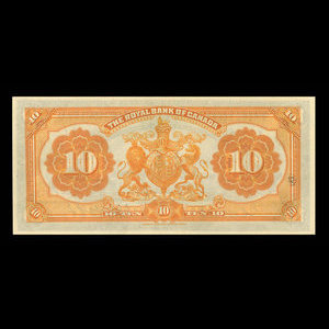 Canada, Royal Bank of Canada, 10 dollars : January 2, 1913