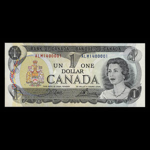 Canada, Bank of Canada, 1 dollar : 1973