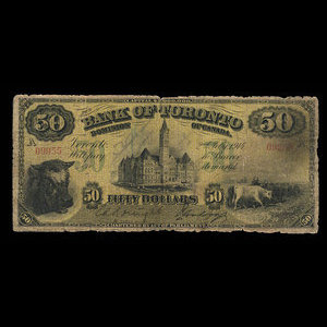 Canada, Bank of Toronto (The), 50 dollars : February 2, 1914