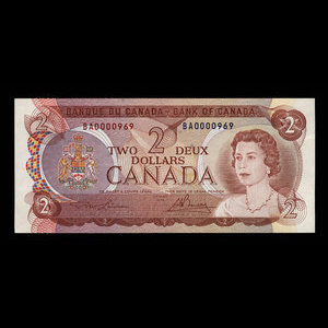 Canada, Bank of Canada, 2 dollars : 1974