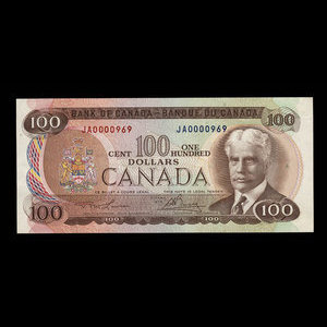 Canada, Bank of Canada, 100 dollars : 1975