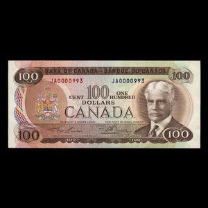 Canada, Bank of Canada, 100 dollars : 1975