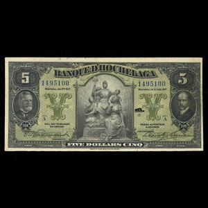 Canada, Banque d'Hochelaga, 5 dollars : January 2, 1917