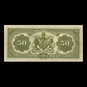 Canada, Royal Bank of Canada, 50 dollars : January 2, 1913