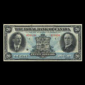 Canada, Royal Bank of Canada, 20 dollars : January 3, 1927