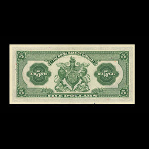 Canada, Royal Bank of Canada, 5 dollars : January 2, 1935