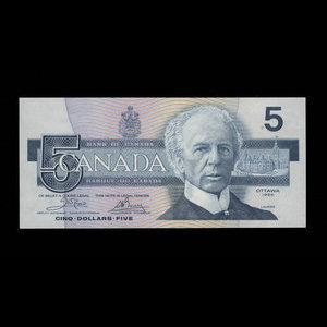 Canada, Bank of Canada, 5 dollars : 1986