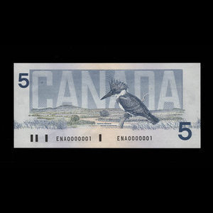 Canada, Bank of Canada, 5 dollars : 1986