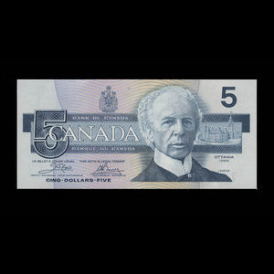 Canada, Bank of Canada, 5 dollars : 1986