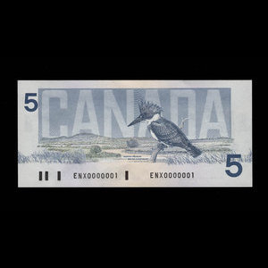 Canada, Bank of Canada, 5 dollars : 1986