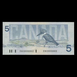 Canada, Bank of Canada, 5 dollars : 1986