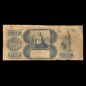 Canada, Banque du Peuple (People's Bank), 1 dollar : October 1, 1839